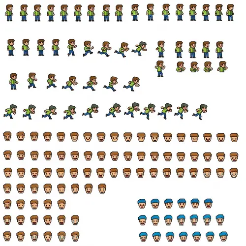 Pixel Art Base Model Sprite Sheet Animation