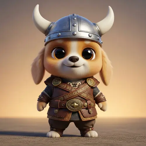Adventurous Viking Baby Doge Mascot