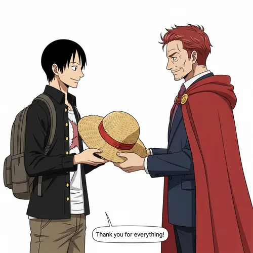 Luffy Returns Straw Hat to Shanks - A Proud Moment