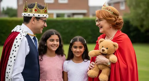 Royal Family: King David and Queen Bella's Playful Yard Encounter