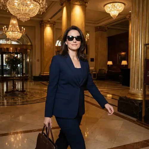 Luxury Lifestyle Portrait in Opulent Hotel Lobby