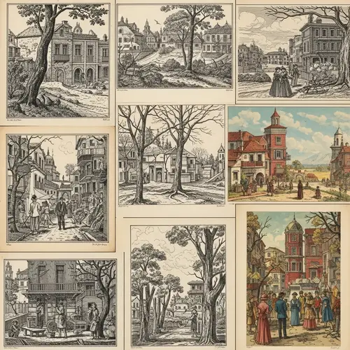 Antique Ink Sketches and Renaissance Drawings Collection