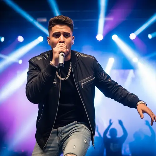 Young Hispanic Man Performing Live Music Concert | Modern Clothing