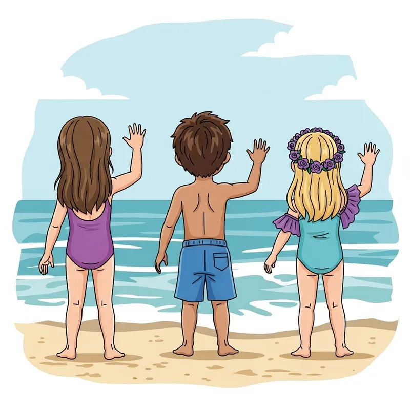 Childhood Friendship at the Beach - Kids Interaction Story with Distinct Characteristics