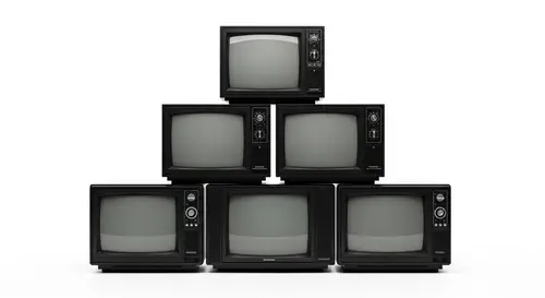 Vintage Black Television Pyramid Display