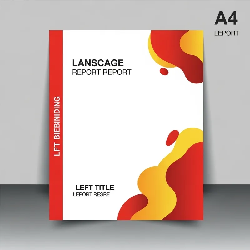 Simple A4 Report Cover Page Design in Red & Yellow