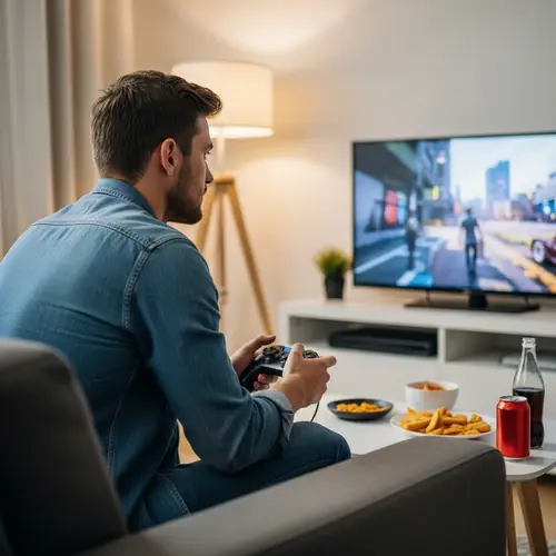 Entertaining Video Game Sessions in a Cozy Living Room