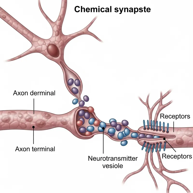 Chemical Synapse: Illustration of Neuron Communication