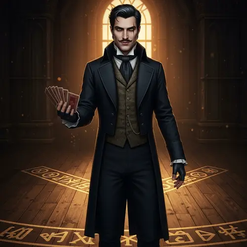 Mysterious Man in 19th-Century Attire | Dark Ambiguity Portrait