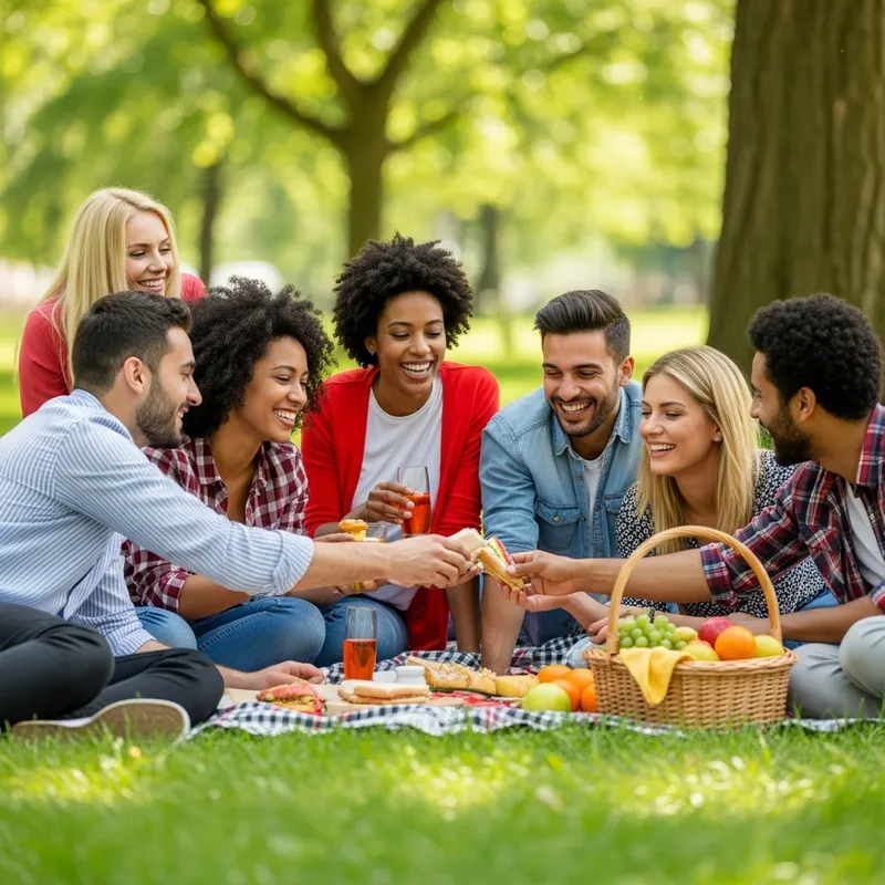 Lovely Friends Enjoying a Joyful Day in the Park
