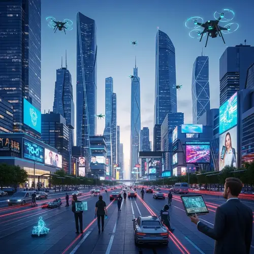Latest Technological Advancements in Futuristic Cityscape