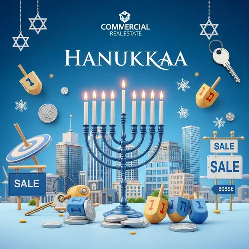 Festive Commercial Real Estate Hanukkah Celebration Image