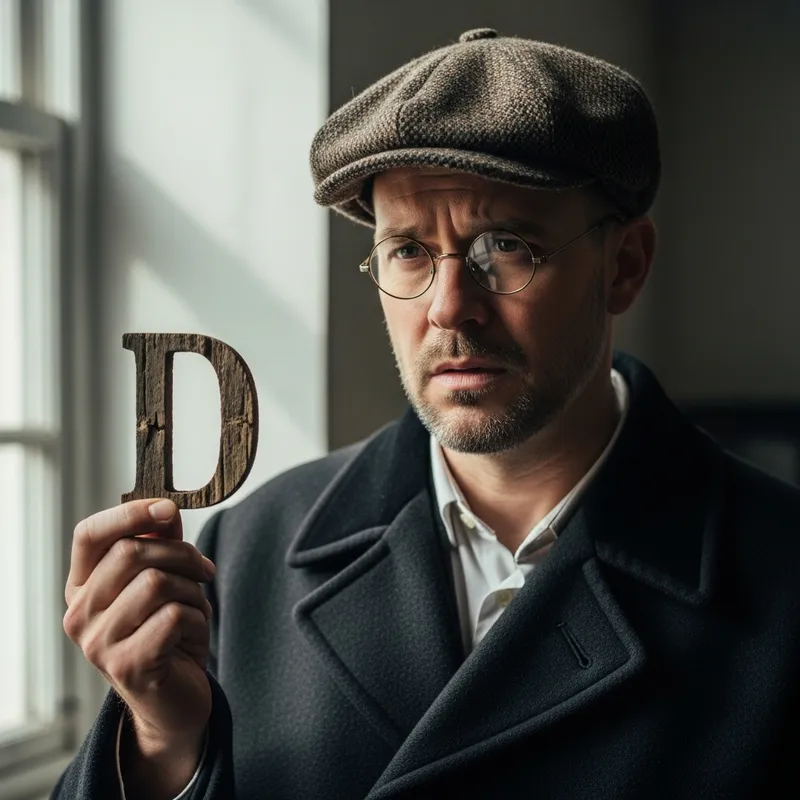 Jean Reno Holding Letter D from Leon Movie
