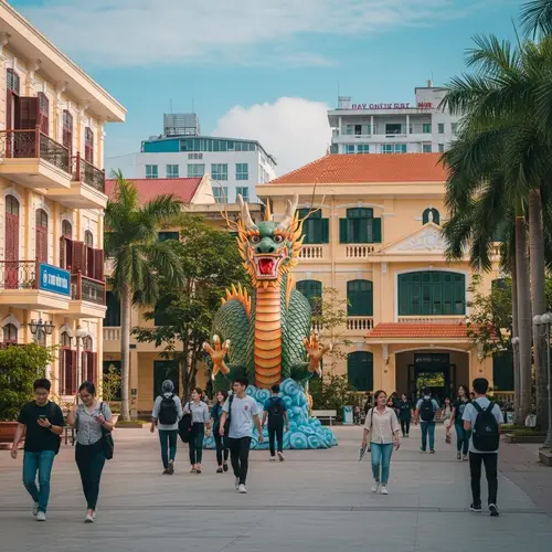 Majestic Dragon in Saigon-Style College Campus
