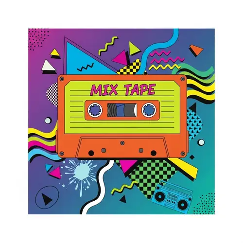 Retro 90s Cassette Tape Poster Design