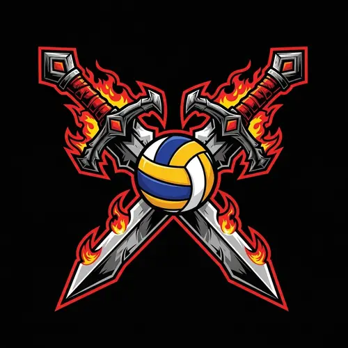 Chaotic Swords Volleyball Team Logo Design | God of War Kratos Theme