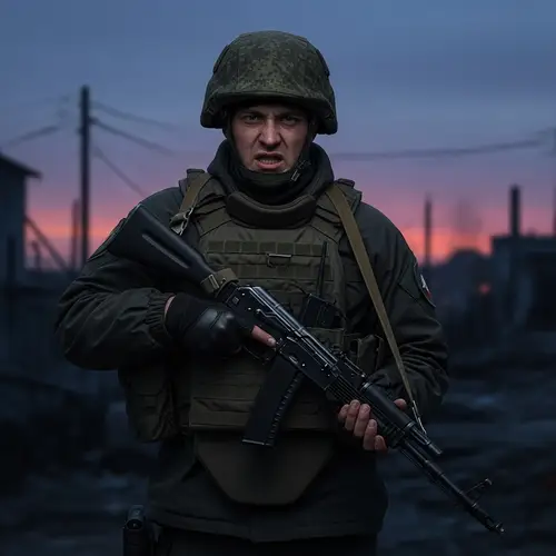 Spetsnaz Soldier with AK12 Rifle - Dusk Urban Warfare Scene