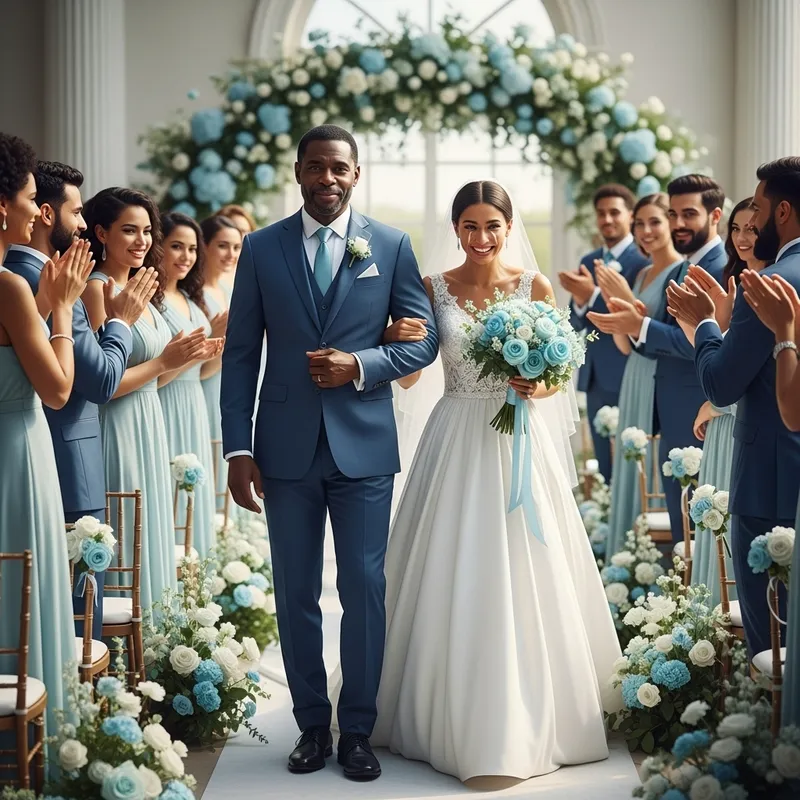 Heartfelt Moment: African American Father & Daughter Wedding Exit