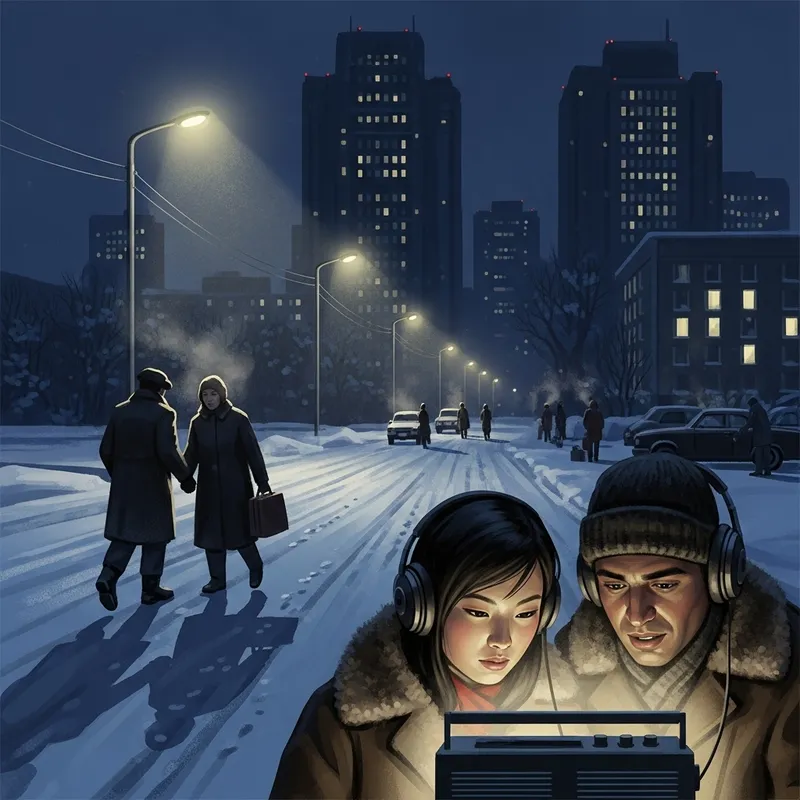 Cold War Scene in USSR: Silent Night & Tense Atmosphere Cold War Scene in USSR: Silent Night & Tense Atmosphere