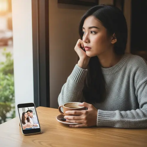 Cozy Coffee Shop Scene with a Touch of Melancholy