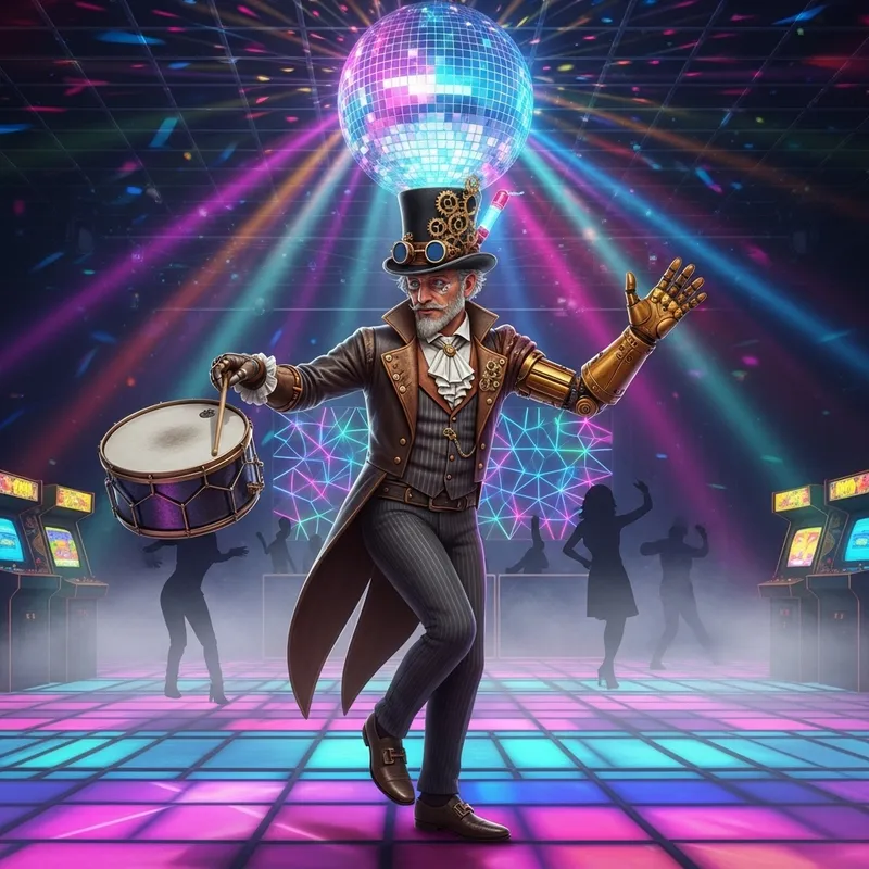 Steampunk Synthwave Beethoven on 80's Dancefloor