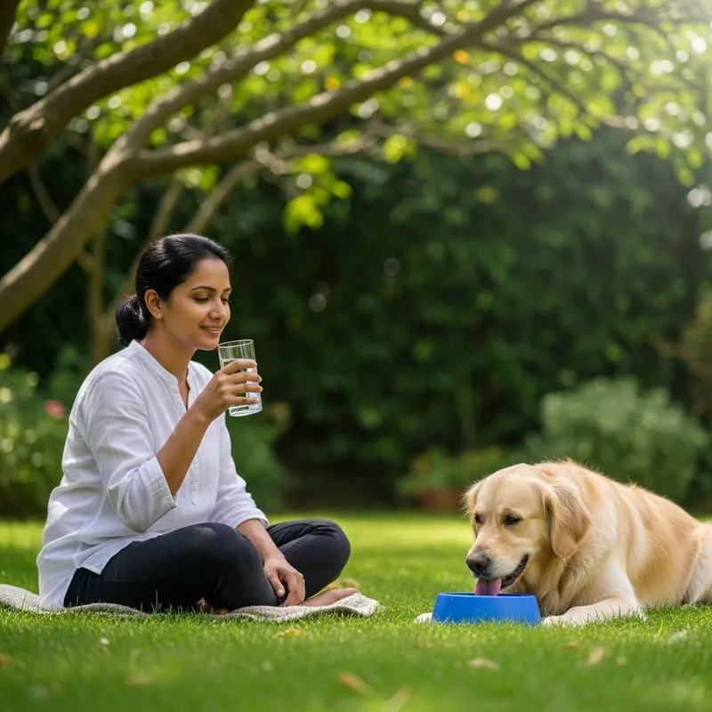 Ct Water Drinking Session with Golden Retriever in Garden