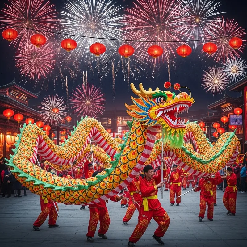 Chinese Dragon Dance: Spring Festival Celebrations