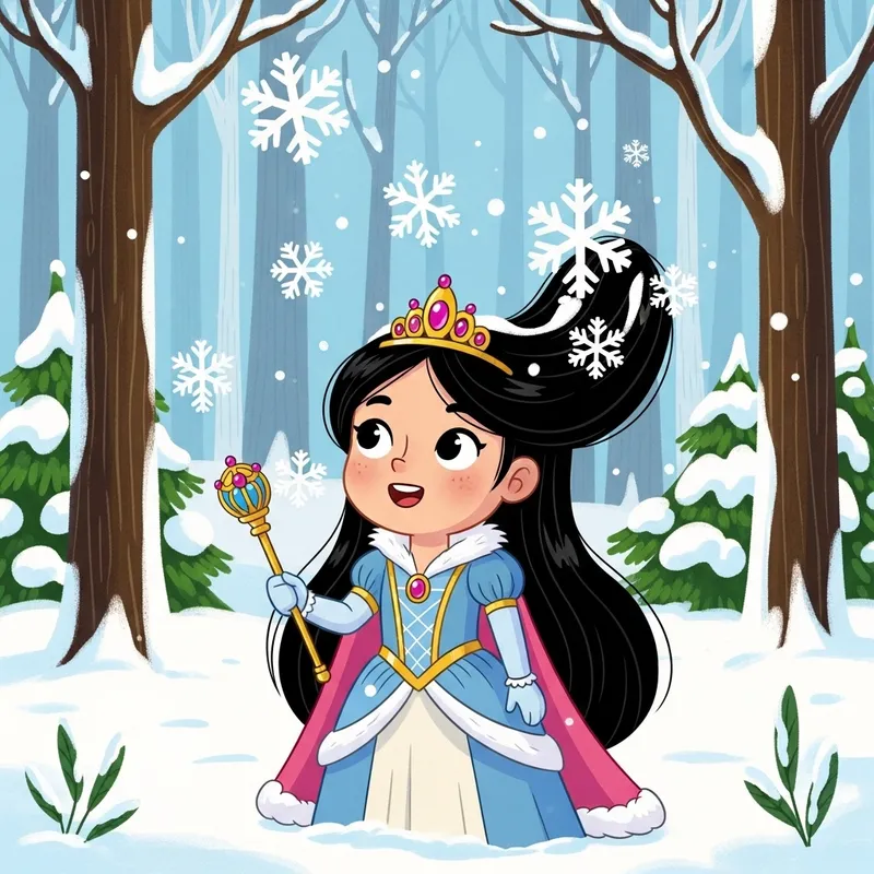 Enchanting Winter Princess in Magical Forest | Artistic Beauty