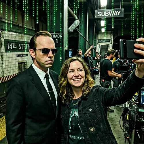 Epic Selfie with Agent Smith from The Matrix