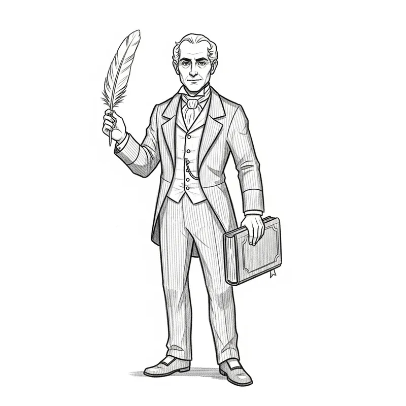 Pencil Drawing of Napoleon Hill - Vintage Author Sketch Pencil Drawing of Napoleon Hill - Vintage Author Sketch