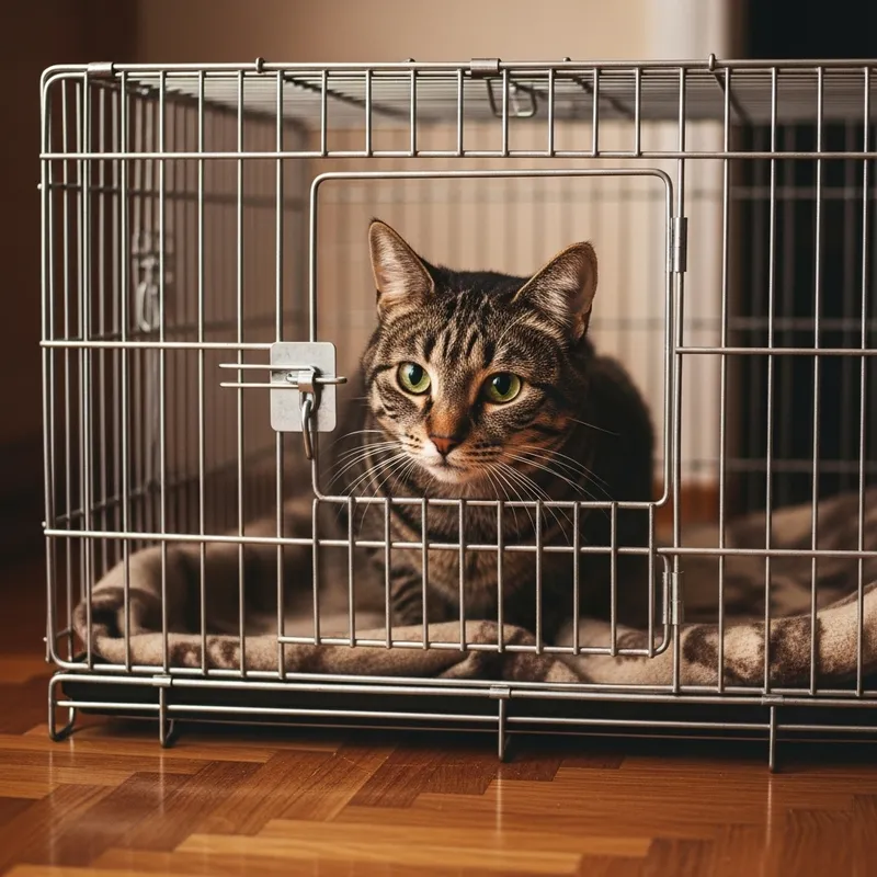 Cat in Cage - Intriguing Snapshot