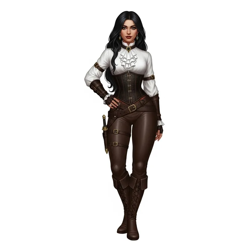 Elegant Middle-Eastern Female Vampire Hunter in High Fantasy Setting