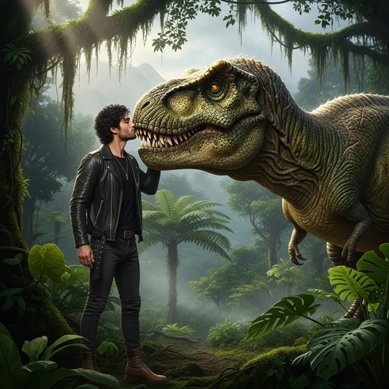 Jeff Goldblum Kisses Tyrannosaurus Rex in Enchanting Moment