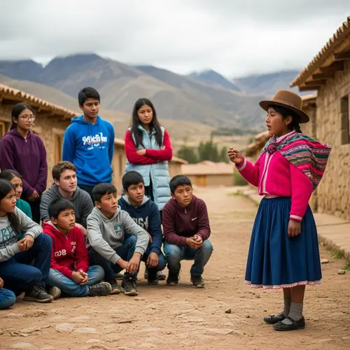 Inspiring Moment of Unity: Andean Girl Stands Against Discrimination