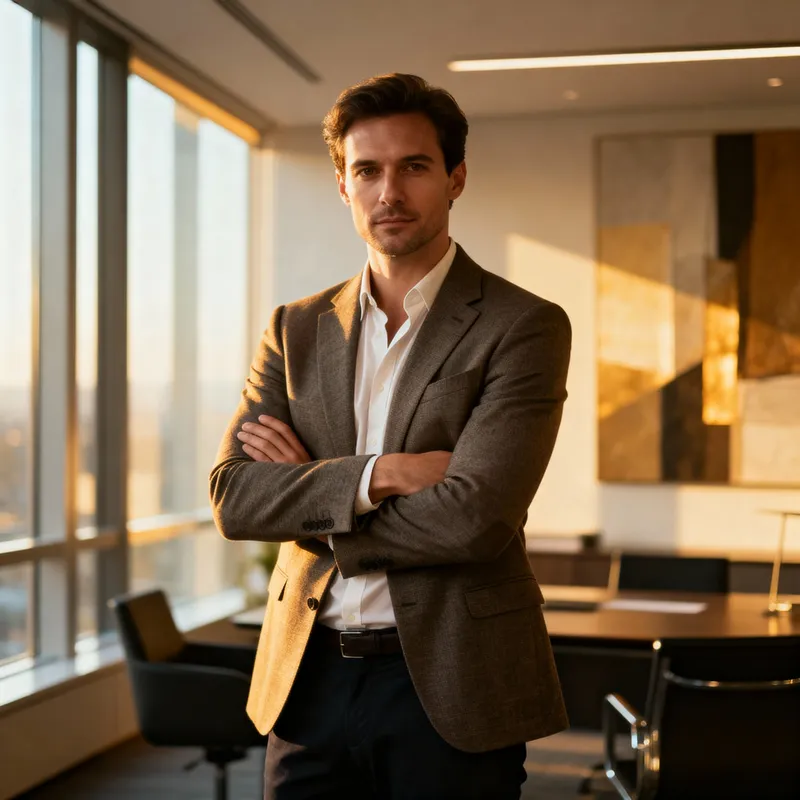 Professional Entrepreneur in Modern Office