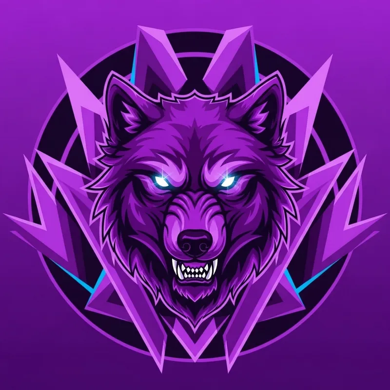 Fierce Wolf Purple Avatar for Twitch Gaming Channel
