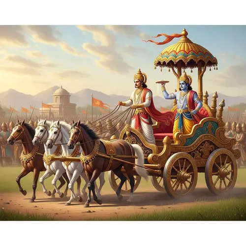 Krishna & Arjuna's Chariot in Kurukshetra Battlefield