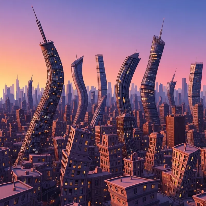 Engaging Abstract Cityscape Art | Surreal Urban Painting