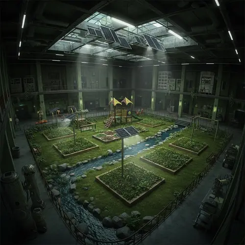 Eerie Underground Playground & Abandoned Laboratory | Dark Grays & Sickly Greens