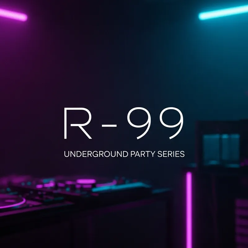 R-99 Underground Techno Party Series Logo Design