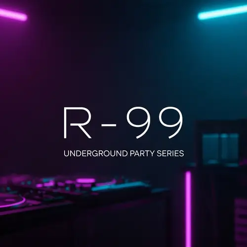Sleek and Futuristic Logo Design for R-99 Underground Party Series