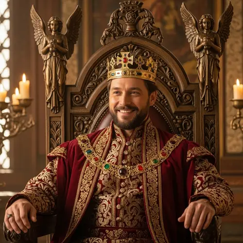 Regal Man in Historical Drama Oil Painting | Luxury King Portrait