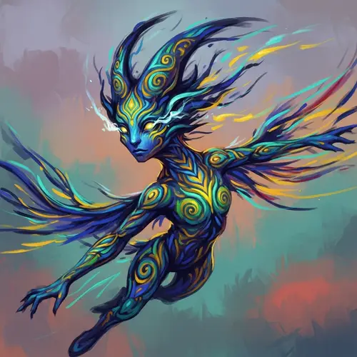 Impressionistic Mystical Creature: Vibrant Colors & Emotion