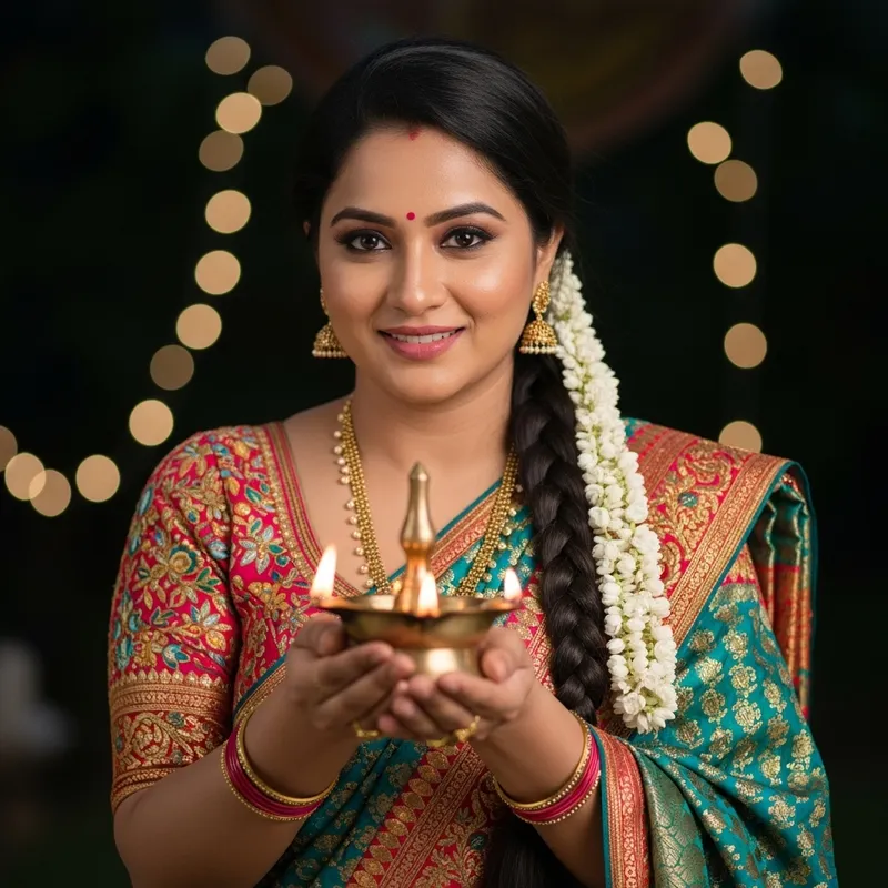 Beautiful South Indian Woman in Traditional Saree | Gorgeous Ethnic Attire