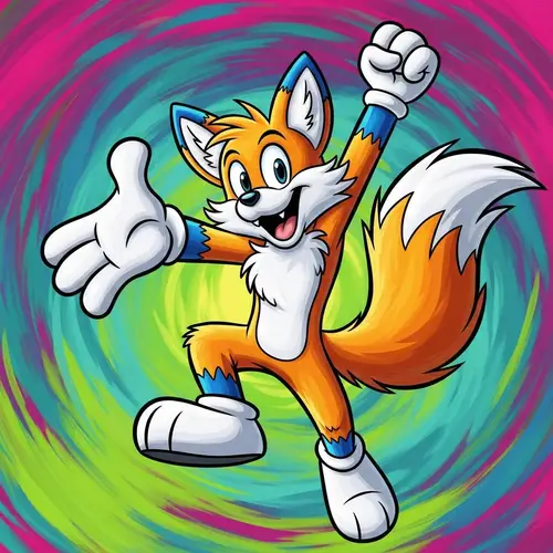 Vibrant Cartoon Mascot Character Digital Artwork