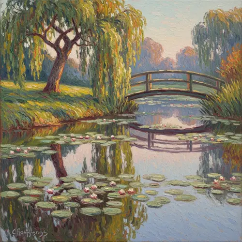 Tranquil Landscape Inspired by Monet's Impressionism