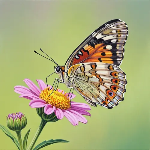 Vibrant Butterfly on Flower Illustration