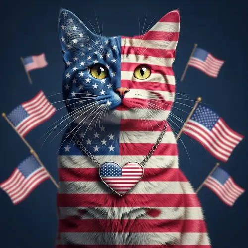 Proud American Cat: Stars & Stripes Fur Design