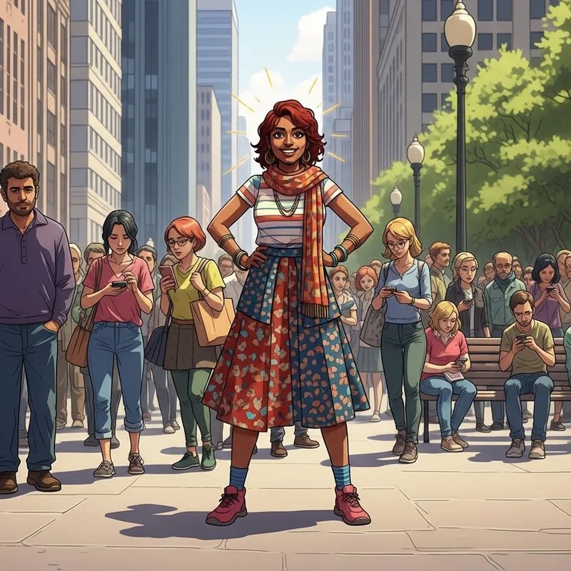 Stand Out of the Crowd with Vibrant South Asian Woman