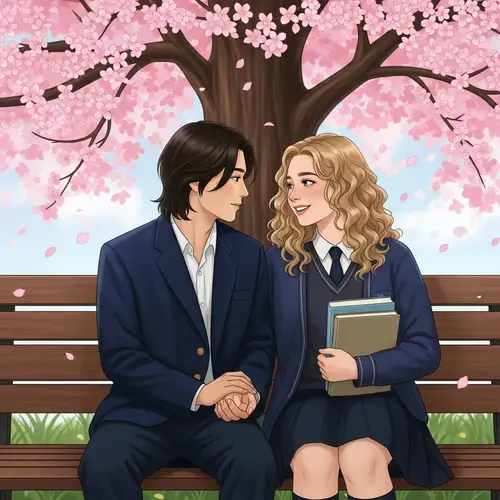 Capturing School Love | Heartwarming Cherry Blossom Moment